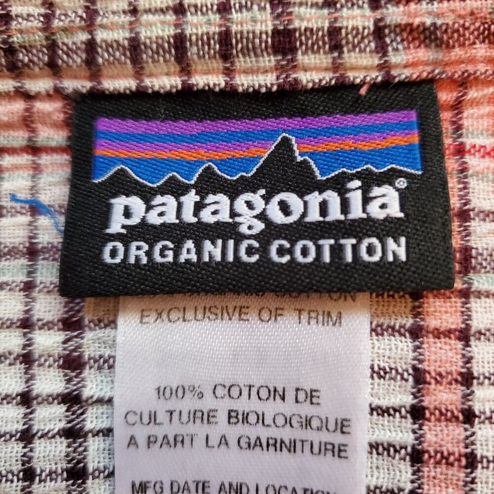 Patagonia Men's organic cotton 2XL shirt textured button down plaid short sleeve
